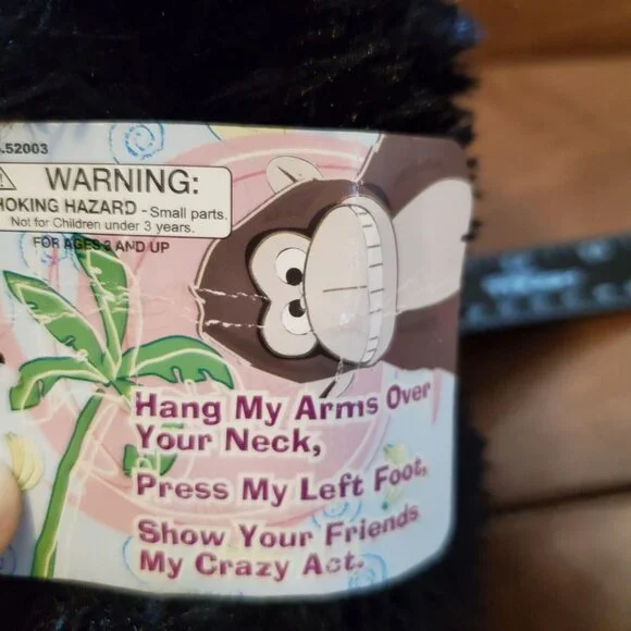 Polyfect Toys Monkey Plush Makes Jungle Sounds 9" NOS Works Great - Picture 6 of 11